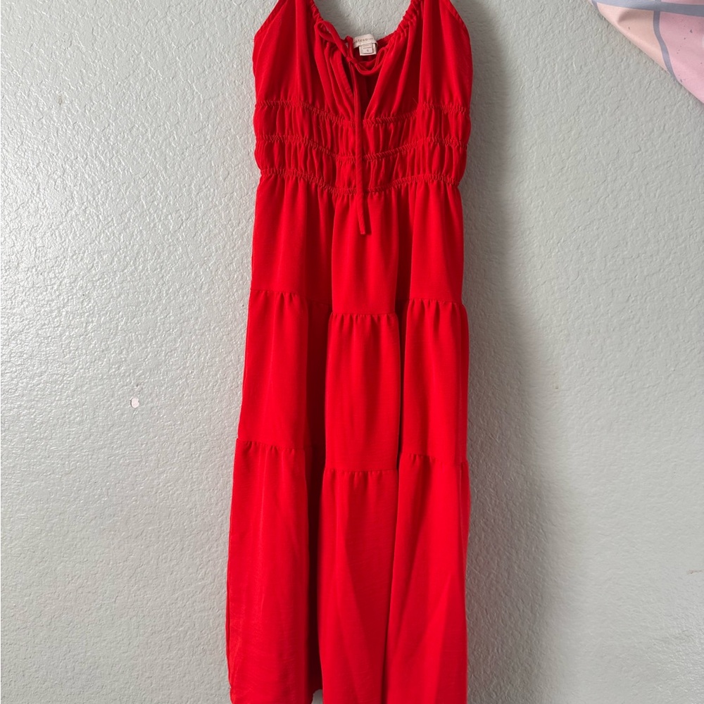 Red Sleeveless Maxi Dress